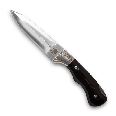 BLACK BONE ADJUSTABLE FOLDING PUSH DAGGER