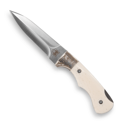 WHITE BONE ADJUSTABLE FOLDING PUSH DAGGER