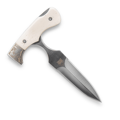 WHITE BONE ADJUSTABLE FOLDING PUSH DAGGER